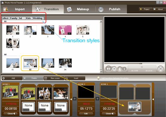 add transition effects to slideshow